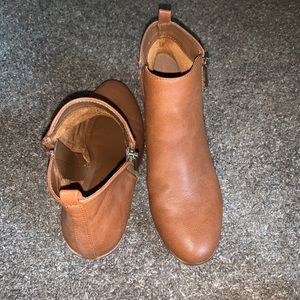 Tan faux leather booties